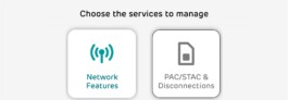 The Network Features and PAC/STAC & Disconnections cards 