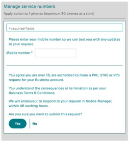 Previous confirmation message for code requests 