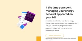 Homepage section: If the time you spent managing your energy account appeared on your bill 