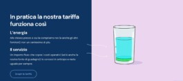 Nuova sezione della homepage sulla tariffa, con l’energia e il servizio spiegati separatamente 