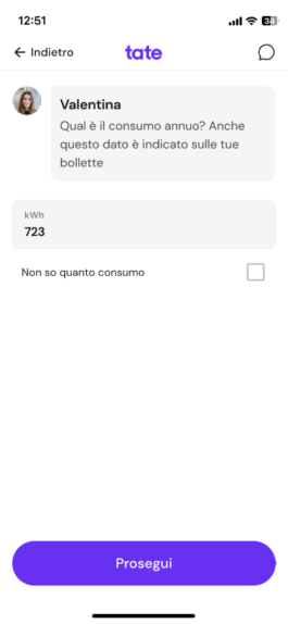 Schermata 10 del percorso: consumo annuo 