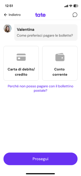 Schermata 12 del percorso: metodo di pagamento 
