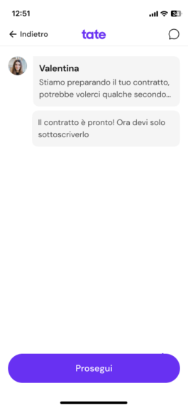 Schermata 16 del percorso: preparazione contratto 