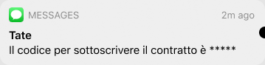 Schermata 18 del percorso: sms codice 